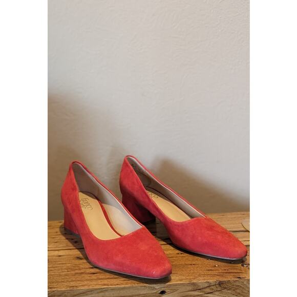 Franco Sarto Red Suede Leather Pump 2.25" Heel Womens Sz 8.5 - Picture 12 of 12